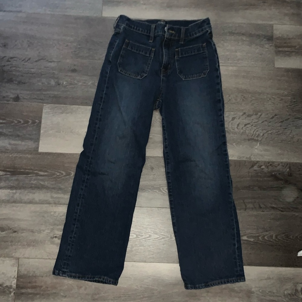 J Crew high rise slim wide leg jeans